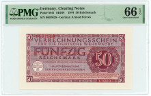 Germany - Third Reich 50 Reichsmark Clearing Notes 1944 PMG 66 EPQ Gem UNC