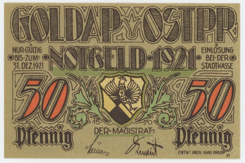 Germany - Weimar Republic Ost Prussia Stadt Goldap 50 Pfennig 1921

Grabowski ...