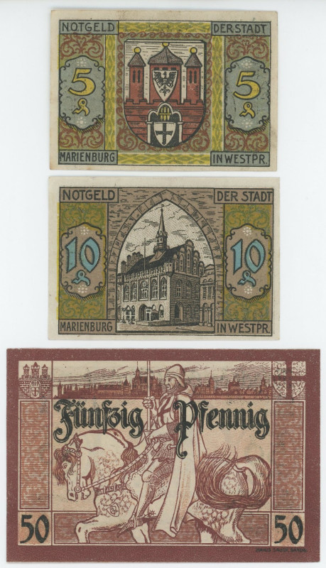 Germany - Weimar Republic West Prussia Stadt Marienburg 5-10-50 Pfennig 1919

...