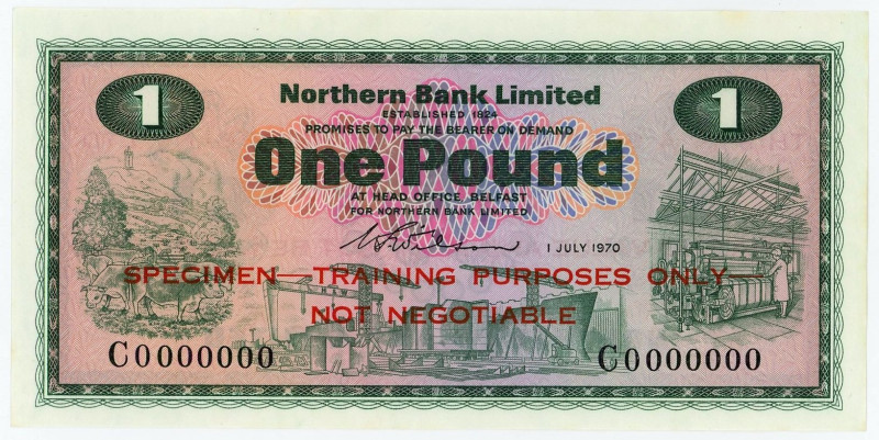 Northern Ireland 1 Pound 1970 Specimen

P# 187s, N# 205937; # C0000000; UNC