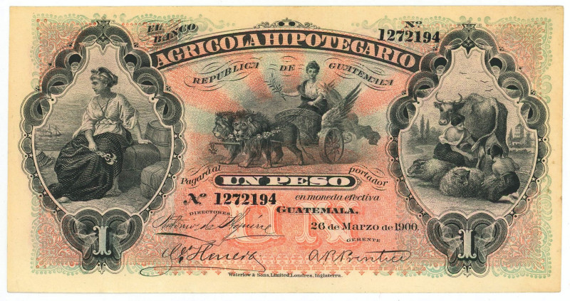 Guatemala 1 Peso 1900

P# S101a, # 1272194; XF-AUNC