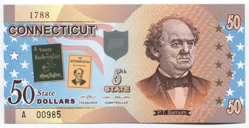 United States Connecticut 50 Dollars 2014 Specimen

5th State