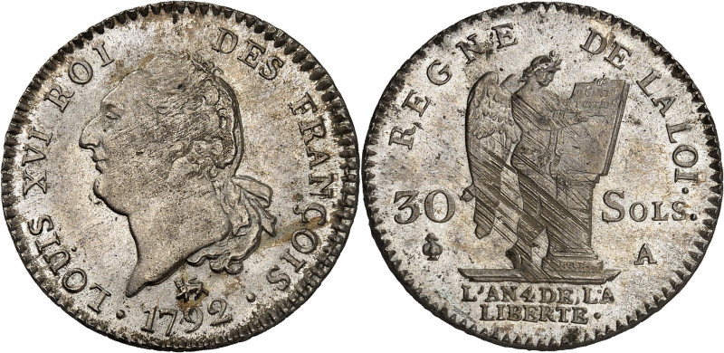 FRANCE / CAPÉTIENS - FRANCE / ROYAL
Constitution (1791-1792). 30 sols FRANÇOIS 1...