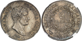 FRANCE
Consulat (1799-1804). 2 francs Bonaparte An 12 (1803), M, Toulouse.
Av. BONAPARTE PREMIER CONSUL. Tête nue à droite, au-dessous signature Tioli...