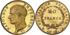 FRANCE
Premier Empire / Napoléon Ier (1804-1814). 40 francs tête nue, calendrier révolutionnaire An 13 (1805), A, Paris.
Av. NAPOLEON EMPEREUR. Tête n...