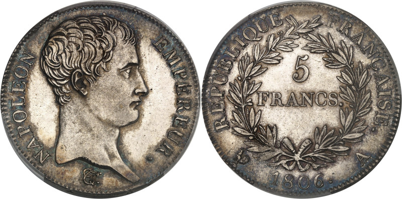 FRANCE
Premier Empire / Napoléon Ier (1804-1814). 5 francs Empereur, calendrier ...