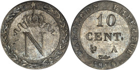 FRANCE
Premier Empire / Napoléon Ier (1804-1814). 10 centimes à l’N couronnée 1808, Paris.
Av. Au centre : N sous une couronne. Bordure d’une couronne...