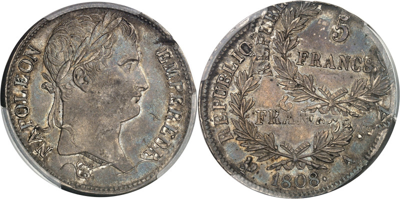 FRANCE
Premier Empire / Napoléon Ier (1804-1814). 5 francs République, double fr...