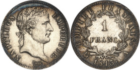 FRANCE
Premier Empire / Napoléon Ier (1804-1814). 1 franc Empire 1813, A, Paris.
Av. NAPOLEON EMPEREUR. Tête laurée à droite, au-dessous signature Tio...