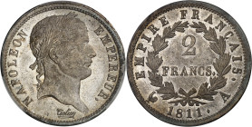 FRANCE
Premier Empire / Napoléon Ier (1804-1814). 2 francs Empire 1811, A, Paris.
Av. NAPOLEON EMPEREUR. Tête laurée à droite, signature TIOLIER. 
Rv....