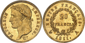 FRANCE
Premier Empire / Napoléon Ier (1804-1814). 20 francs Empire 1811, A, Paris.
Av. NAPOLEON EMPEREUR. Tête laurée à gauche, signature DROZ F. et a...