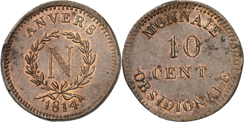 FRANCE
Premier Empire / Napoléon Ier (1804-1814). 10 centimes siège d’Anvers, 1e...