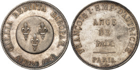 FRANCE
Gouvernement provisoire de 1814 (1er avril au 2 mai 1814). Module de 5 francs, François Ier d’Autriche à Paris 1814, Paris.
Av. GALLIA REDDITA ...
