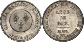 FRANCE
Gouvernement provisoire de 1814 (1er avril au 2 mai 1814). Module de 5 francs, Frédéric-Guillaume III ange de Paix, par Tiolier 1814, Paris.
Av...