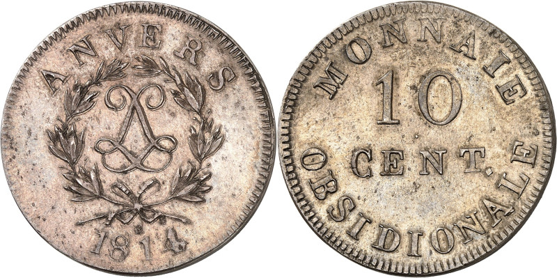 FRANCE
Louis XVIII (1814-1824). 10 centimes siège d’Anvers, frappe de prestige e...