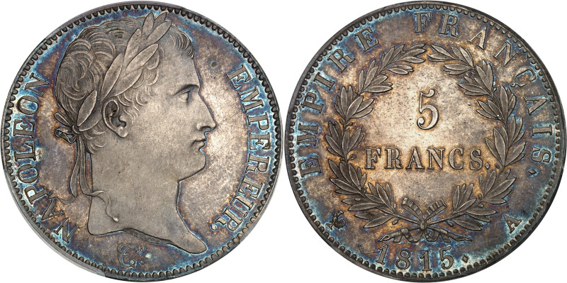 FRANCE
Cent-Jours / Napoléon Ier (mars-juillet 1815). 5 francs Empire, Flan brun...