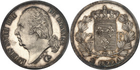 FRANCE
Louis XVIII (1814-1824). 2 francs 1822, A, Paris.
Av. LOUIS XVIII ROI DE FRANCE. Tête nue à gauche, au-dessous signature MICHAUT F. et tête de ...