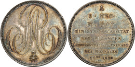 FRANCE
Louis XVIII (1814-1824). Module de 5 francs, l’Administration des Monnaies à son excellence M. Roy, Ministre des finances, par Tiolier 1820, Pa...