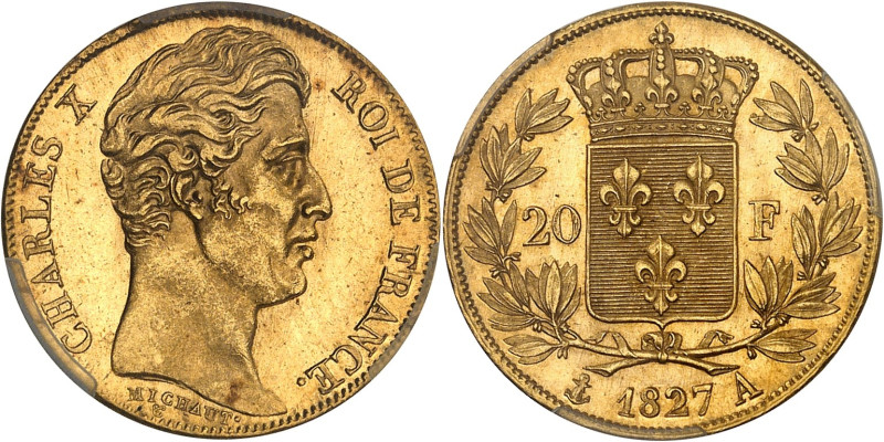 FRANCE
Charles X (1824-1830). 20 francs 1827, A, Paris.
Av. CHARLES X ROI DE FRA...