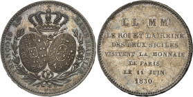 FRANCE
Charles X (1824-1830). Module de 5 francs, visite du roi et de la Reine des Deux-Siciles à la Monnaie de Paris 1830, Paris.
Av. FRANÇOIS Ier - ...