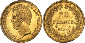 FRANCE
Louis-Philippe Ier (1830-1848). 20 francs tête nue, tranche en creux 1831, A, Paris.
Av. LOUIS PHILIPPE I ROI DES FRANÇAIS. Tête nue à gauche, ...