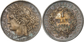 FRANCE
IIe République (1848-1852). 1 franc Cérès 1850, A, Paris.
Av. RÉPUBLIQUE FRANÇAISE. Tête de la République à gauche en Cérès, sous une étoile, a...