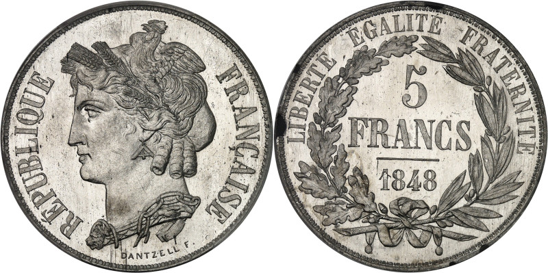 FRANCE
IIe République (1848-1852). Essai de 5 francs, concours de Dantzell, Frap...