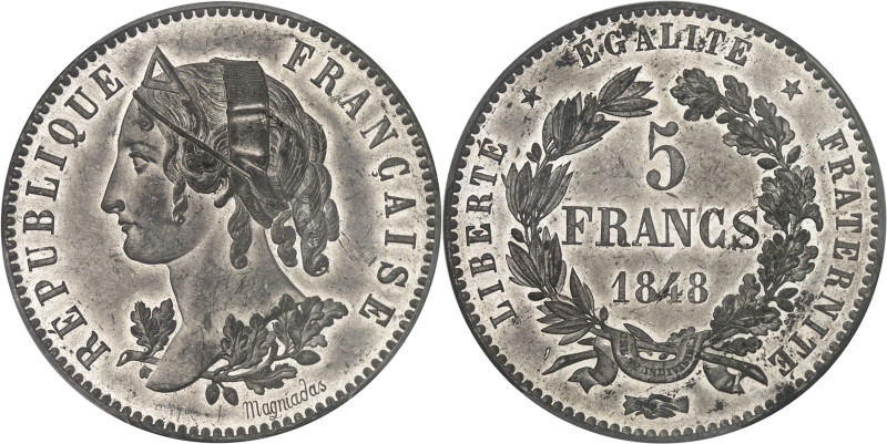 FRANCE
IIe République (1848-1852). Essai de 5 francs, concours de Magniadas, Fra...