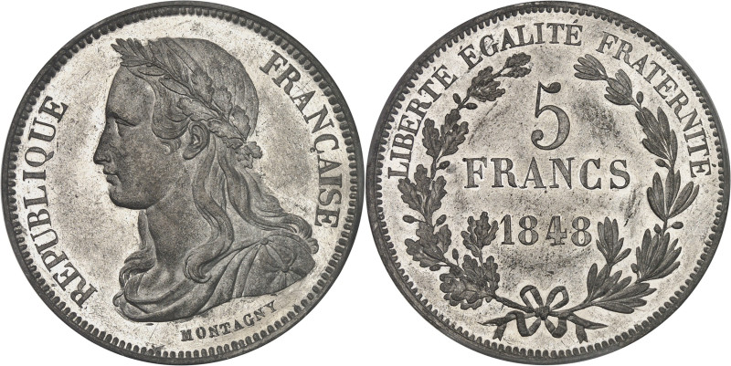 FRANCE
IIe République (1848-1852). Essai de 5 francs, concours de Montagny, Frap...