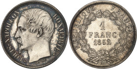FRANCE
IIe République (1848-1852). 1 franc Louis-Napoléon Bonaparte 1852, A, Paris.
Av. (différent) LOUIS-NAPOLEON BONAPARTE (différent). Tête nue à g...