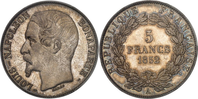 FRANCE
IIe République (1848-1852). 5 francs Louis-Napoléon Bonaparte 1852, A, Pa...