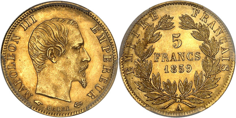 FRANCE
Second Empire / Napoléon III (1852-1870). 5 francs tête nue, grand module...