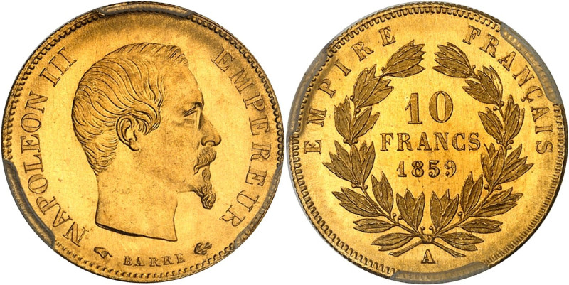 FRANCE
Second Empire / Napoléon III (1852-1870). 10 francs tête nue grand module...