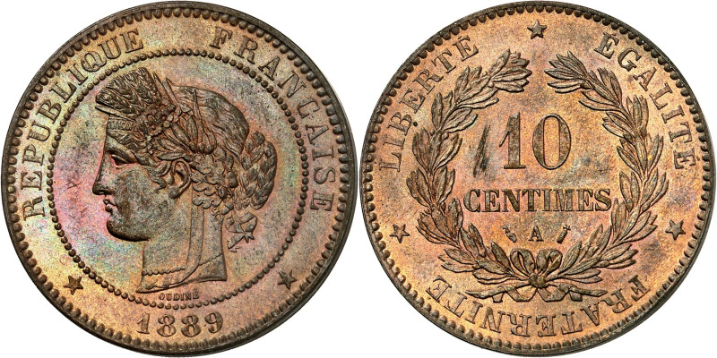 FRANCE
IIIe République (1870-1940). 10 centimes Cérès 1889, A, Paris.
Av. RÉPUBL...