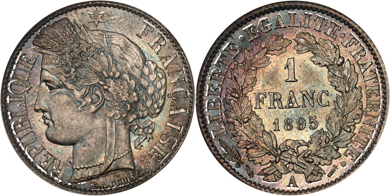 FRANCE
IIIe République (1870-1940). 1 franc Cérès 1895, A, Paris.
Av. RÉPUBLIQUE...