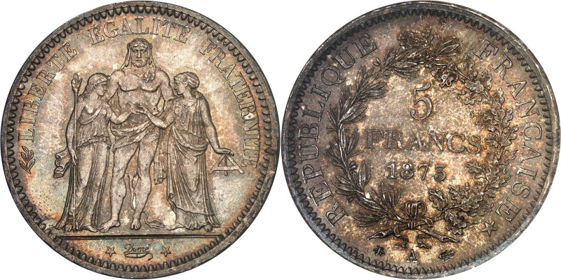 FRANCE
IIIe République (1870-1940). 5 francs Hercule 1873, A, Paris.
Av. LIBERTÉ...