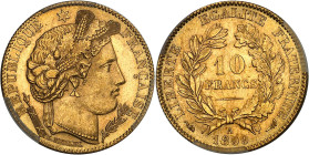 FRANCE
IIIe République (1870-1940). 10 francs Cérès 1899, A, Paris.
Av. RÉPUBLIQUE FRANÇAISE. Tête de la République à droite en Cérès, sous une étoile...