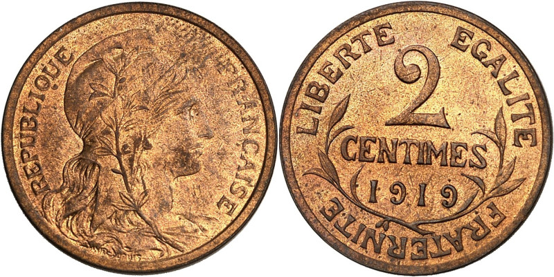 FRANCE
IIIe République (1870-1940). 2 centimes Daniel-Dupuis 1919, Paris.
Av. RE...
