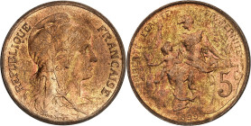 FRANCE
IIIe République (1870-1940). 5 centimes Daniel-Dupuis 1899, Paris.
Av. REPUBLIQUE FRANÇAISE. Buste de la République à droite, avec bonnet phryg...