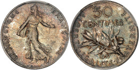 FRANCE
IIIe République (1870-1940). 50 centimes Semeuse 1897, Paris.
Av. REPUBLIQUE FRANÇAISE. La Semeuse à gauche, avec le soleil levant, marchant et...