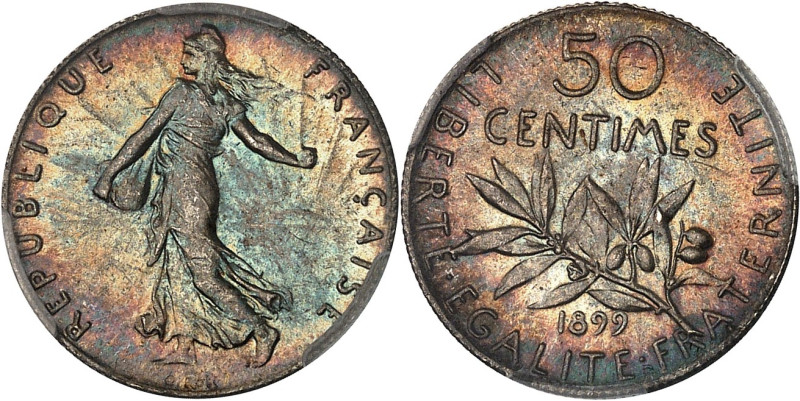 FRANCE
IIIe République (1870-1940). 50 centimes Semeuse 1899, Paris.
Av. REPUBLI...