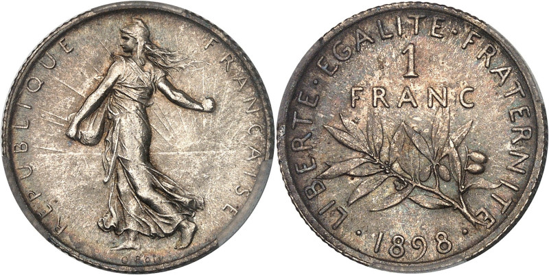 FRANCE
IIIe République (1870-1940). 1 franc Semeuse 1898, Paris.
Av. REPUBLIQUE ...