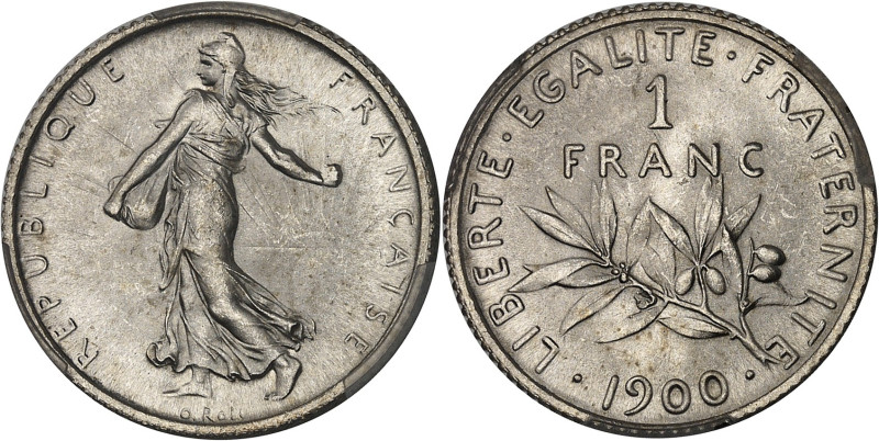 FRANCE
IIIe République (1870-1940). 1 franc Semeuse 1900, Paris.
Av. REPUBLIQUE ...