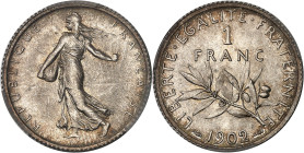 FRANCE
IIIe République (1870-1940). 1 franc Semeuse 1902, Paris.
Av. REPUBLIQUE FRANÇAISE. La Semeuse à gauche, avec le soleil levant, marchant et sem...