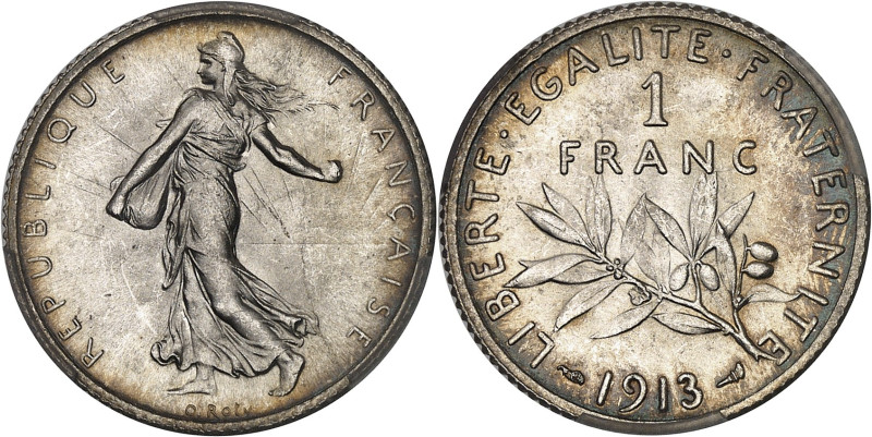 FRANCE
IIIe République (1870-1940). 1 franc Semeuse 1913, Paris.
Av. REPUBLIQUE ...