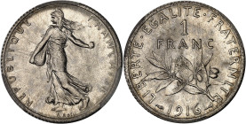 FRANCE
IIIe République (1870-1940). 1 franc Semeuse 1916, Paris.
Av. REPUBLIQUE FRANÇAISE. La Semeuse à gauche, avec le soleil levant, marchant et sem...