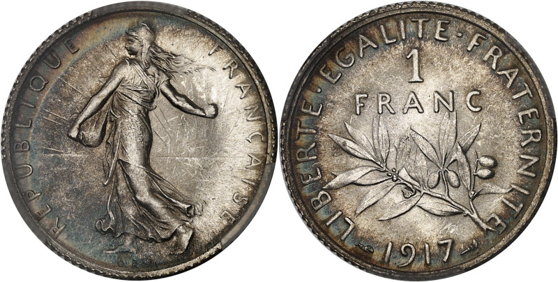 FRANCE
IIIe République (1870-1940). 1 franc Semeuse 1917, Paris.
Av. REPUBLIQUE ...