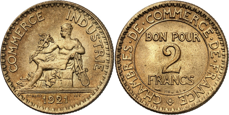 FRANCE
IIIe République (1870-1940). 2 francs, Chambres de Commerce 1921, Paris.
...