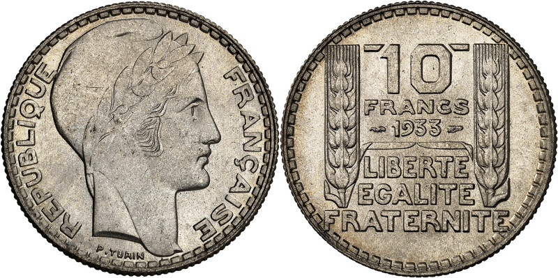 FRANCE
IIIe République (1870-1940). 10 francs Turin 1933, Paris.
Av. REPUBLIQUE ...