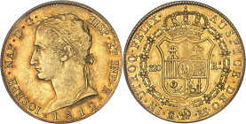 ESPAGNE - SPAIN
Joseph Napoléon (1808-1813). 320 réales 1812 RS, M, Madrid.
Av. IOSEPH. NAP. D. G. HISP. ET. IND. R. (date). Tête ceinte d’un bandeau ...